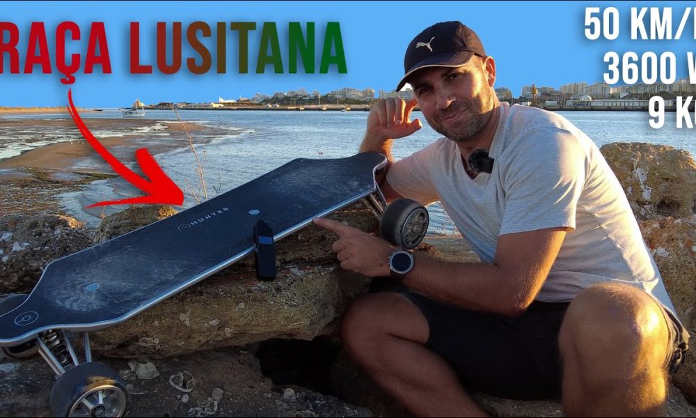 Um Skate Elétrico de Raça LUSITANA … Hunter Board