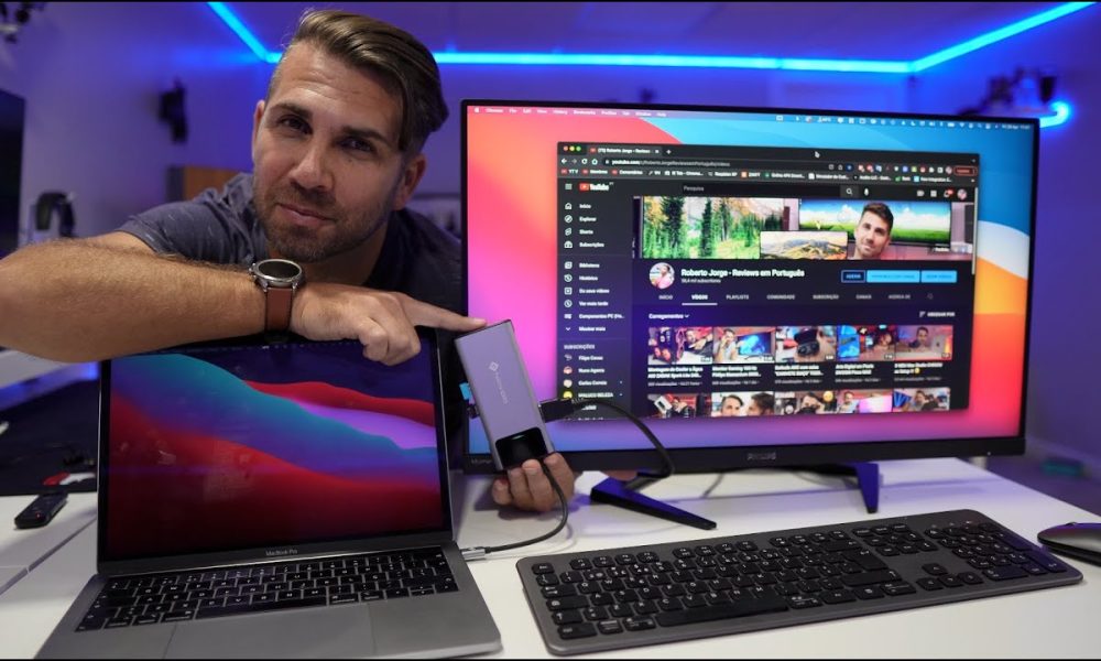 Docking Station “Slim” com Dual HDMI e VGA – Novoo USB-C